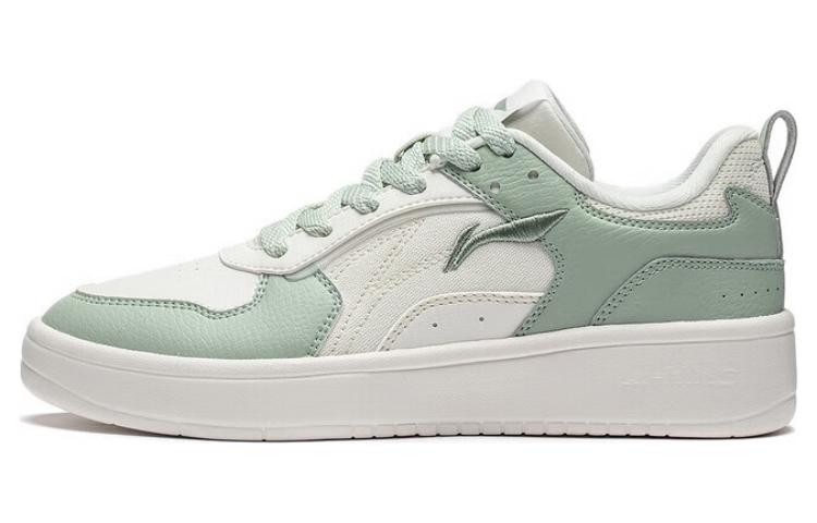 LiNing Spike Years Anti-Slip Wear-Resistant Breathable Height Increasing Low-Top Skateboard Shoes Women's White Green