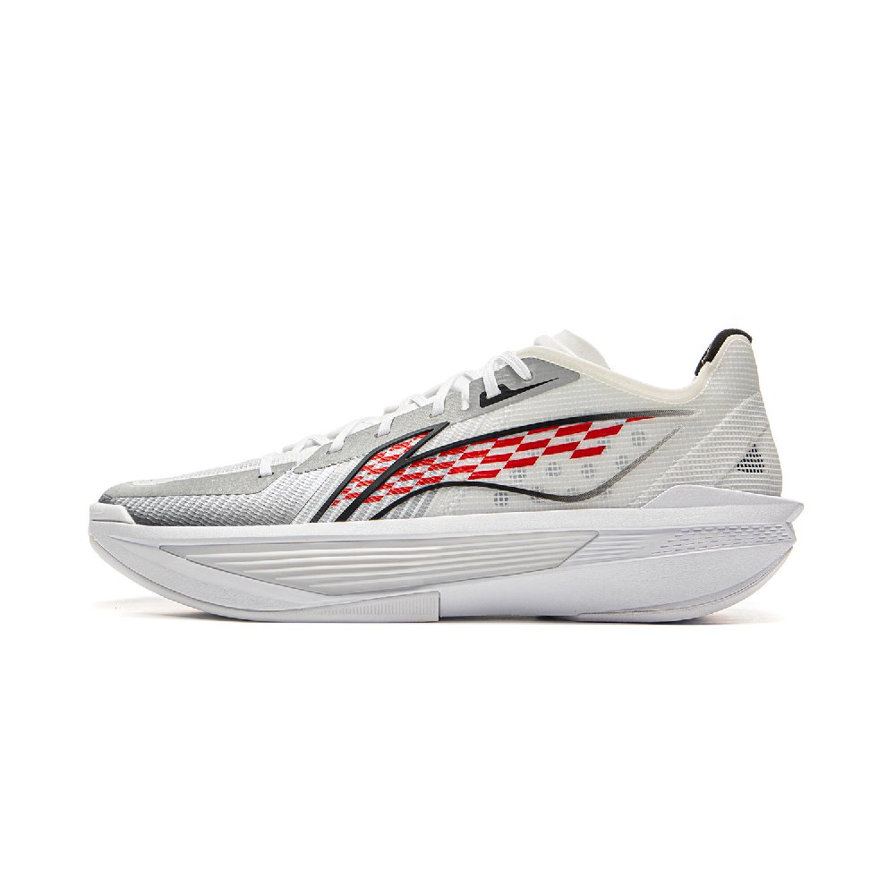 LiNing Ultra Light Cushioning, Slip Resistant, Abrasion Resistant, Rebound Grip Low Top Basketball Shoes Men's White