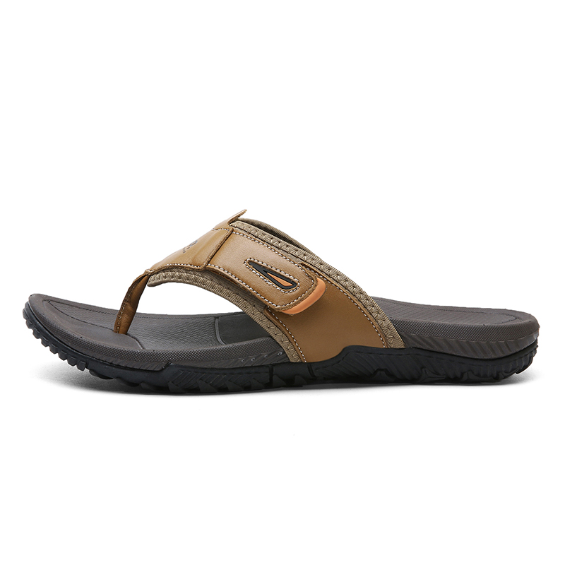 Jeep Rubber Sole Quiet Flip Flops Men's Brown