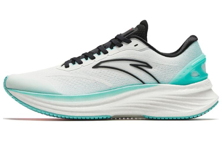 Anta Cushioning, Wear Resistant Low Top Running Shoes Men's White Cyan Black