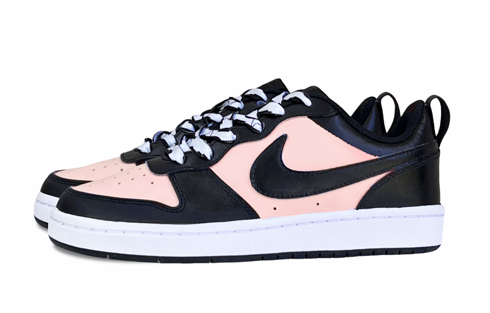 Nike Court Borough 2 Peach Soda Low Top Skateboard Shoes GS Black Pink купить в интернет-магазине Yoocart с быстрой доставкой по России.