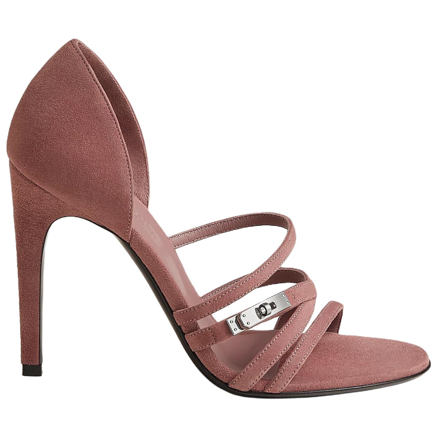 HERMES Lipstick One Strap Sandals 10.4cm Women's Burgundy