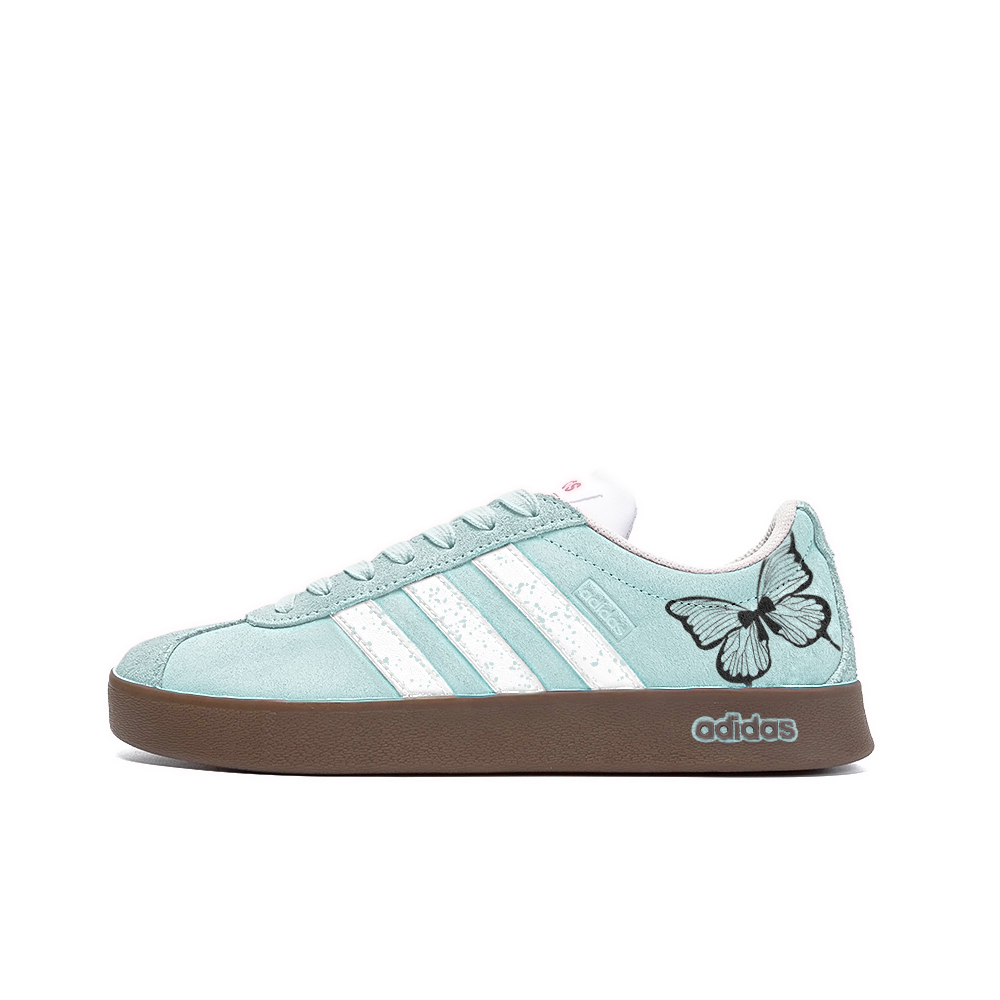 Adidas Neo VL Court Lifestyle Anti Slip Wear Resistant Low Top Skateboard Shoes Unisex White Green