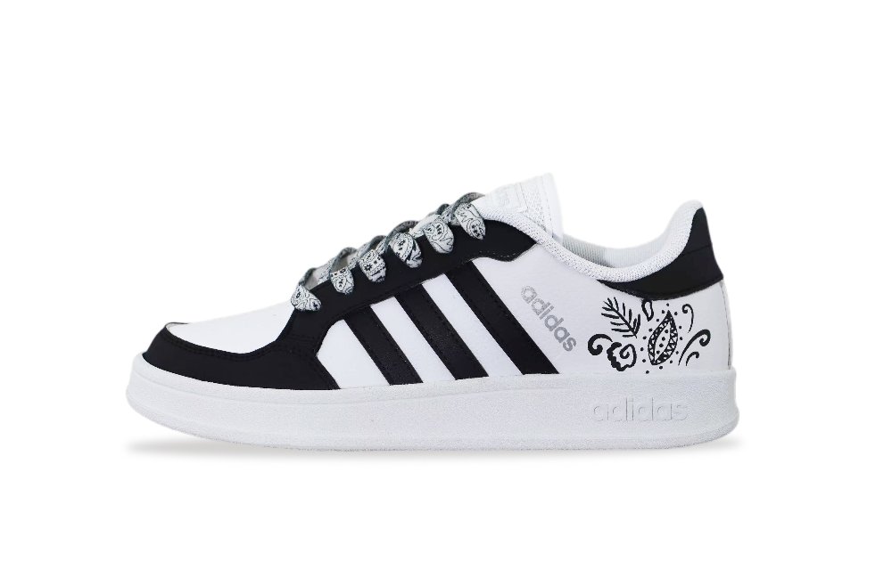 Adidas Neo Breaknet Abrasion Resistant Low Top Skateboard Shoes Unisex Black White