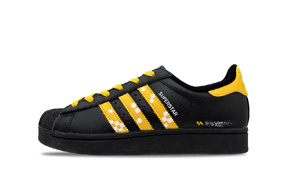 Adidas Originals Superstar 2 Low Top Skateboard Shoes Unisex Yellow Black