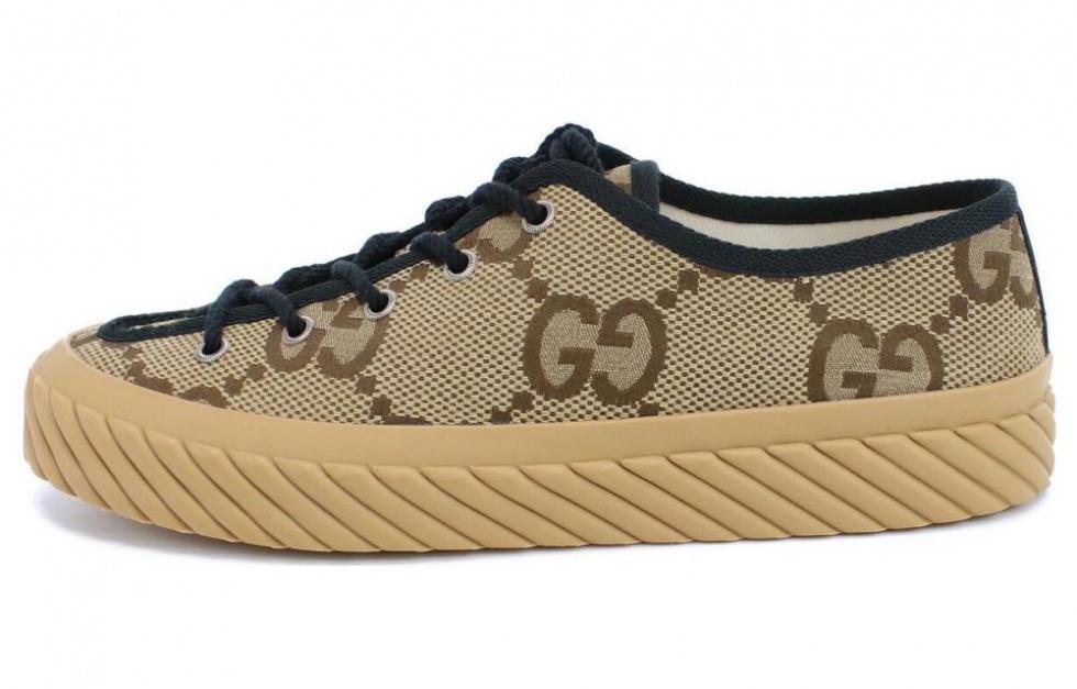 GUCCI Maxi GG Canvas Sneakers Camel