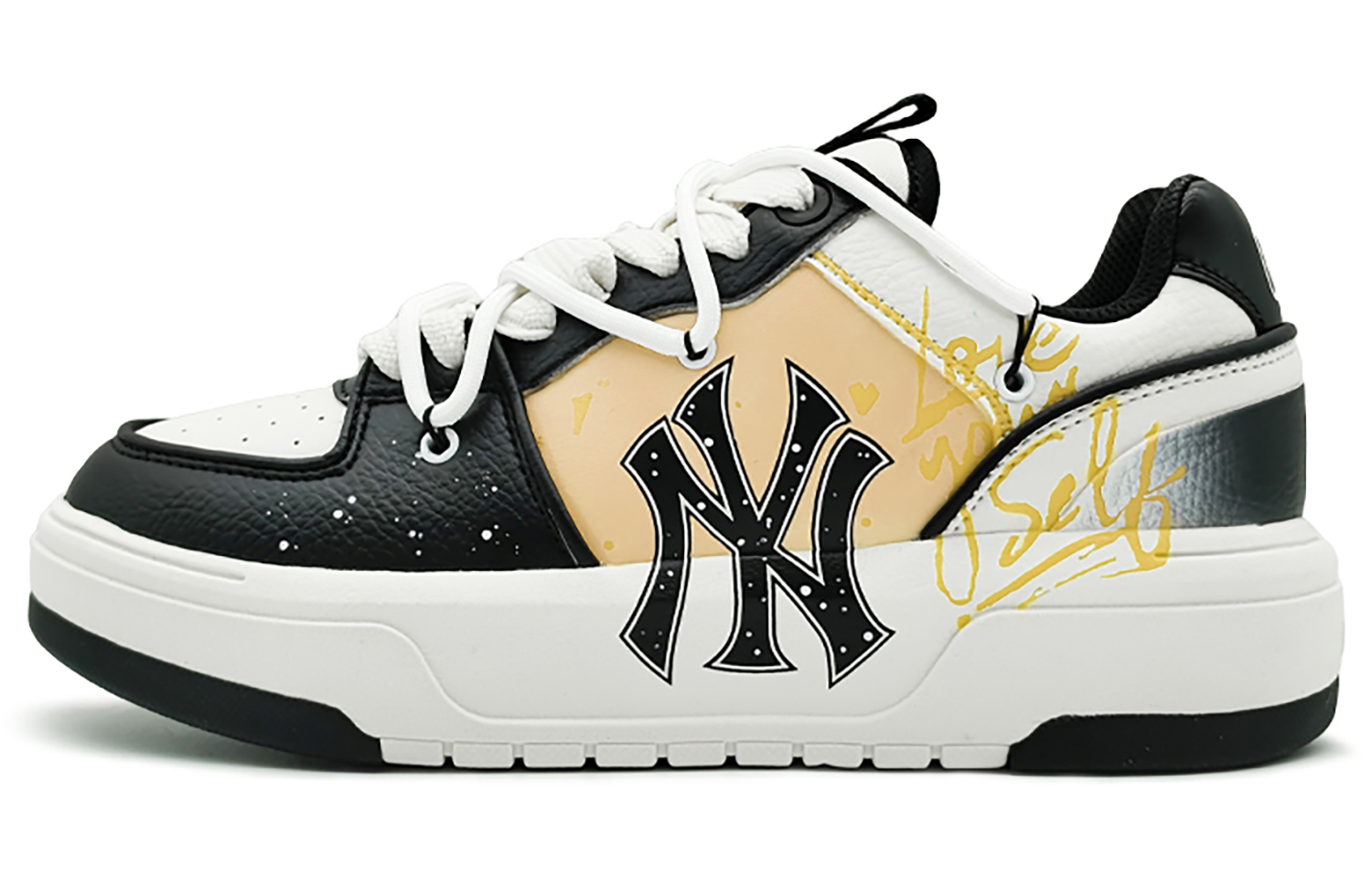 MLB Chunky Liner EIGHT% Her Power Abrasion Resistant Low top Skateboard Shoes Unisex Yellow
