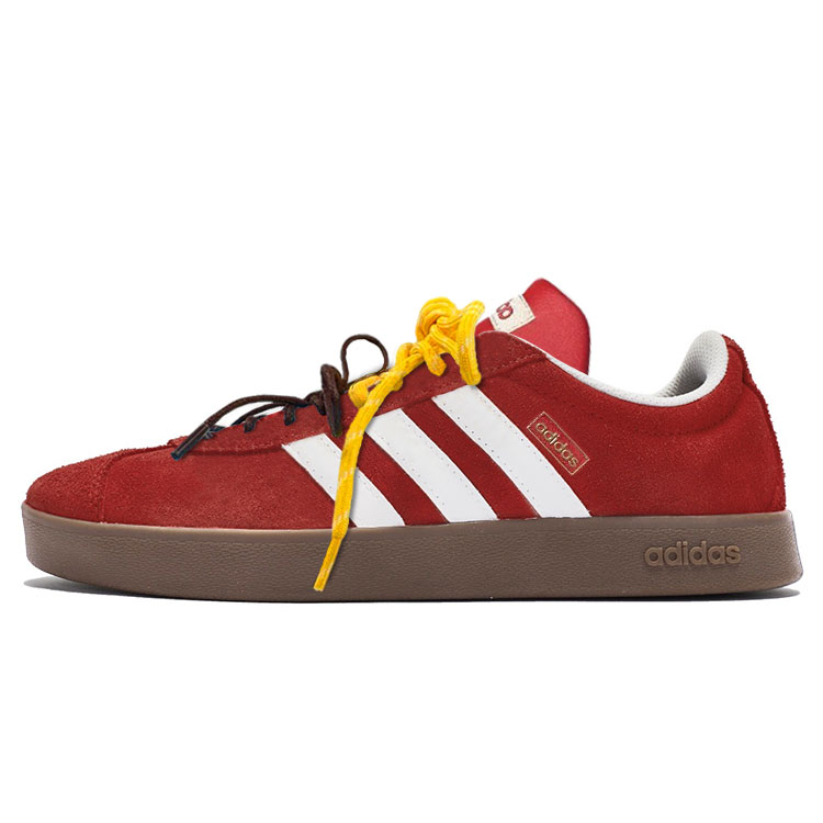 Adidas Vl Court Classic Abrasion Resistant Low Top Skateboard Shoes Unisex Red White