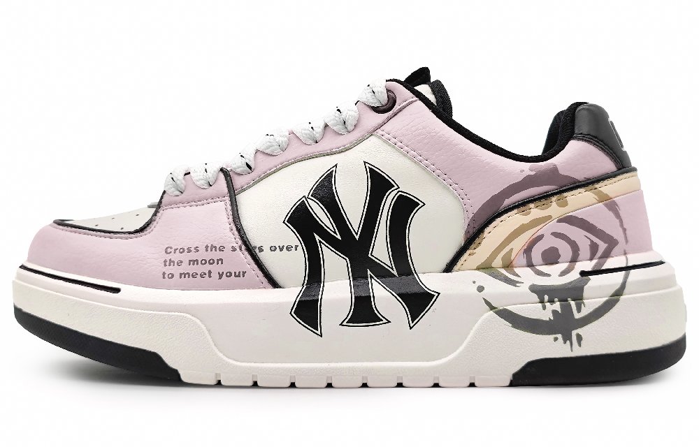 MLB Chunky Liner Wear-Resistant Height Increasing Low-Top Skateboard Shoes Unisex Purple Gray