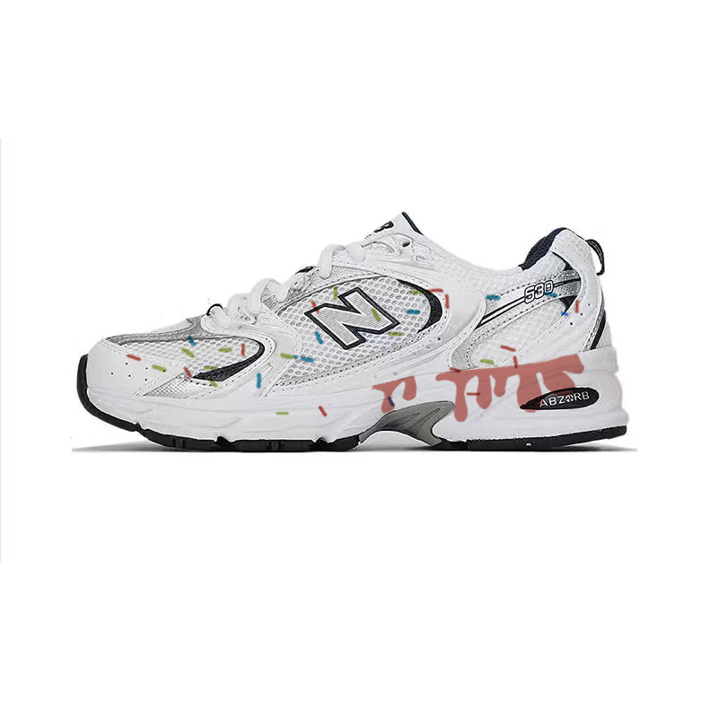 New Balance NB 530 Cushioning Anti-Slip Wear-Resistant Breathability Low-Top Running Shoes Unisex White Pink