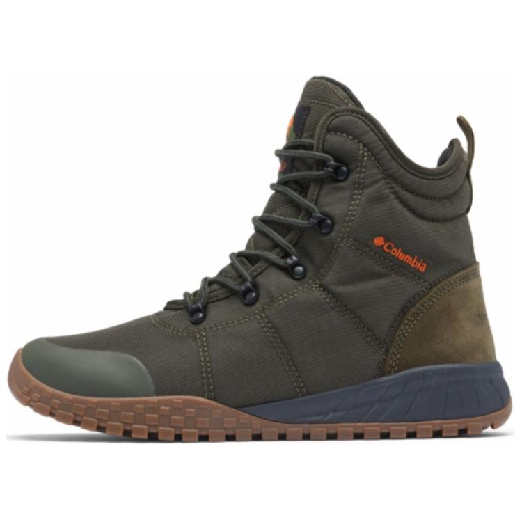 Columbia Fairbanks Warm And Wear-Resistant Short Snow Boots Men's Army Green