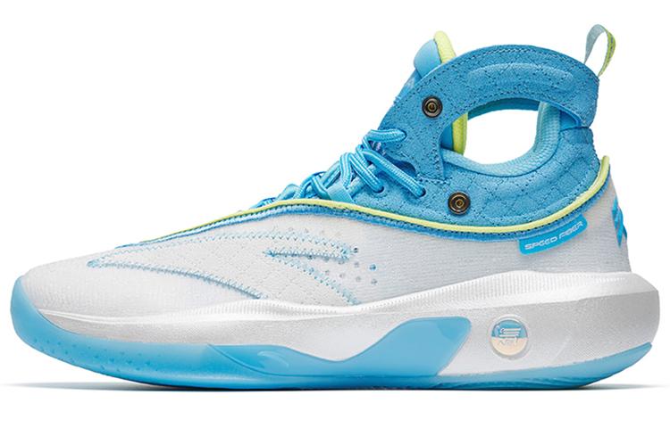 ANTA KT8 Basketball Shoes Men High Top ANTA White/Clear Spring Blue/Sunshine Yellow
