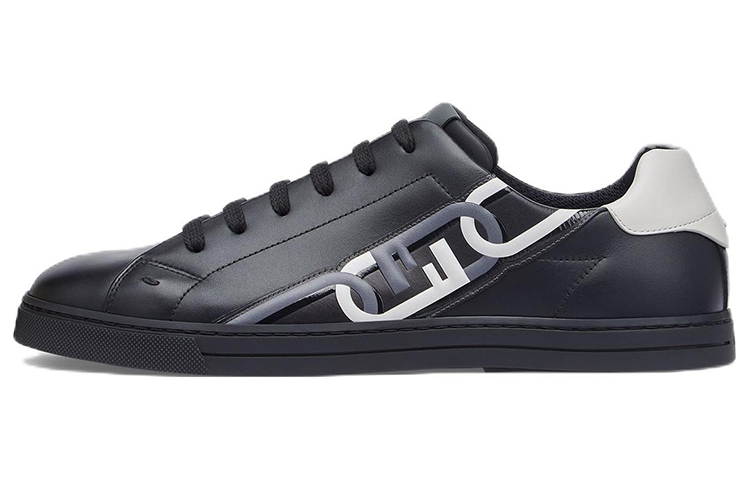 FENDI O'Lock Low Top Stylish Skateboarding Shoes Men's Black