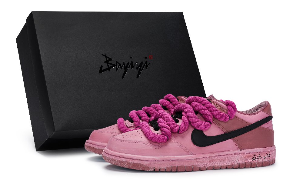 Nike Dunk Skateboard Shoes Women's Low-Top Rose Red/Black