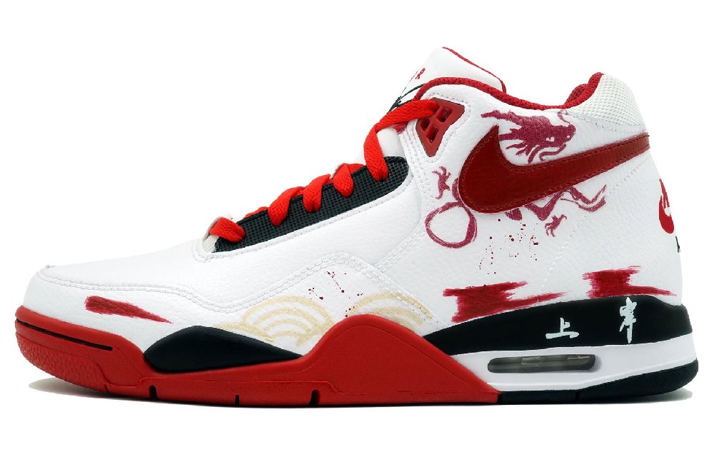 Nike Flight Legacy Vintage Basketball Shoes Unisex Mid-Top Red/Black Color