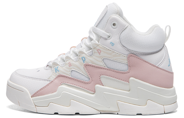 Kappa Slip Resistant, Abrasion Resistant, Lightweight, Breathable Mid Top Skateboard Shoes Women's White Pink