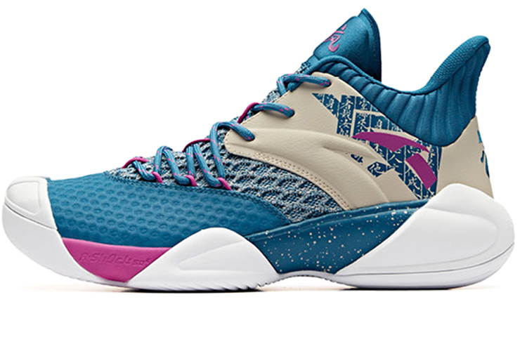 Anta Cushioning Anti-Slip And Wear-Resistant Mid-Top Basketball Shoes Men's Blue Gray