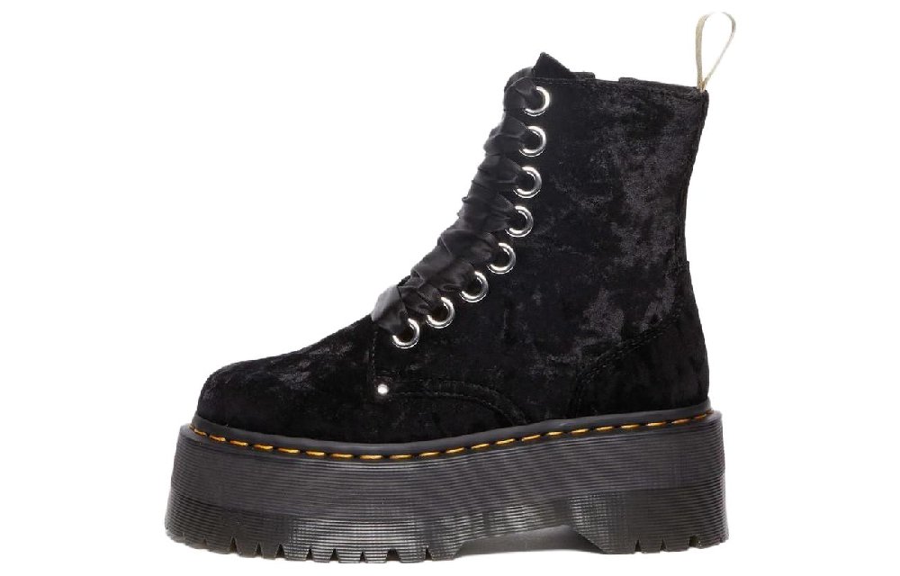 Dr. Martens Dr.Martens Vegan Jadon Boot Max Crushed Velvet Platforms 'Black' Women's