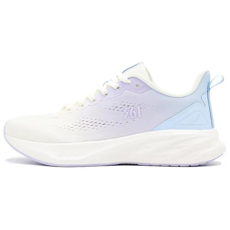 361° Abrasion Resistant Slip Resistant Low Top Casual Sprint Running Shoes Women's White Purple