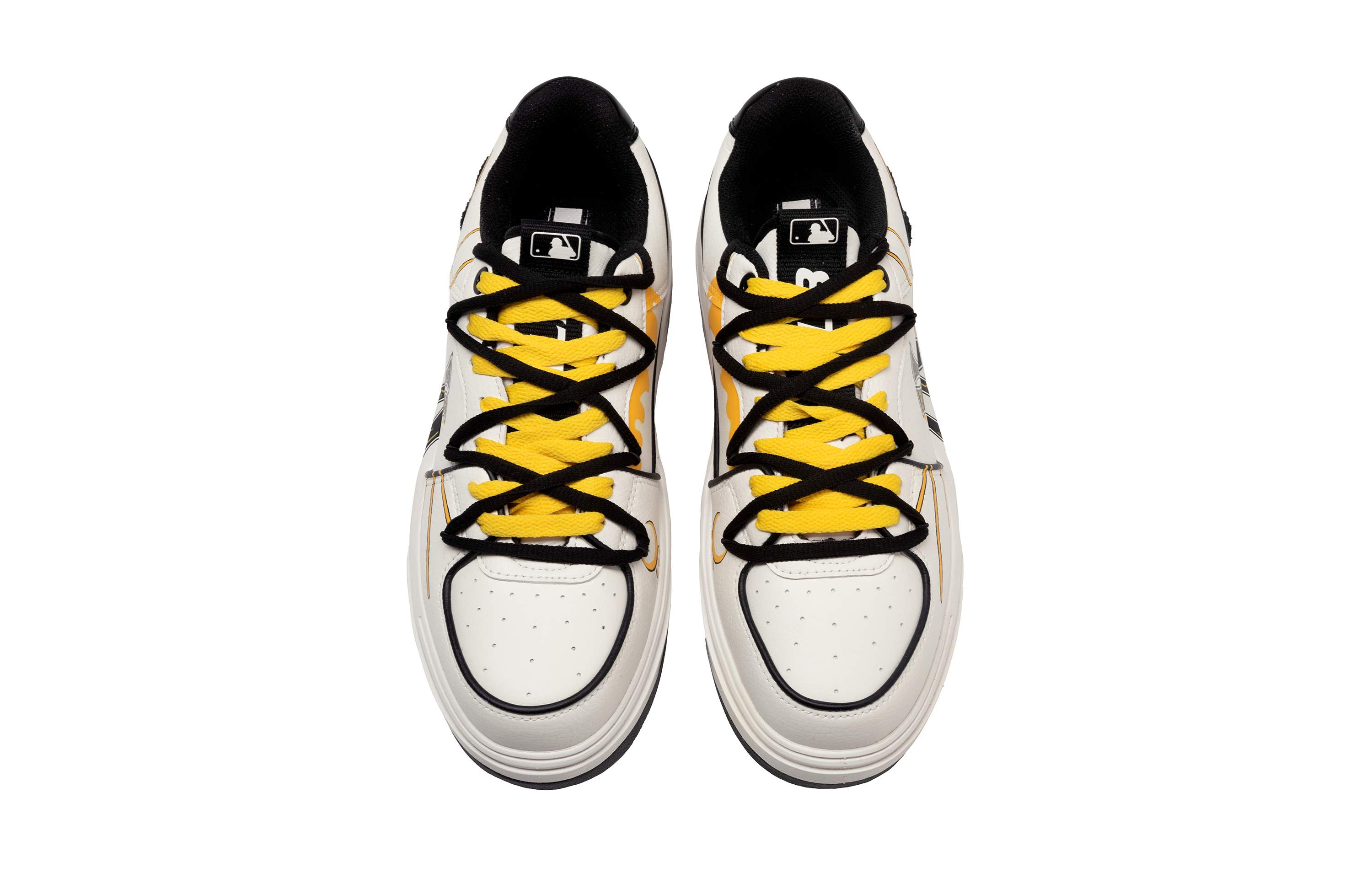 MLB Chunky Liner Anti-Slip Wear-Resistant Low-Top Skateboard Shoes Unisex Black White
