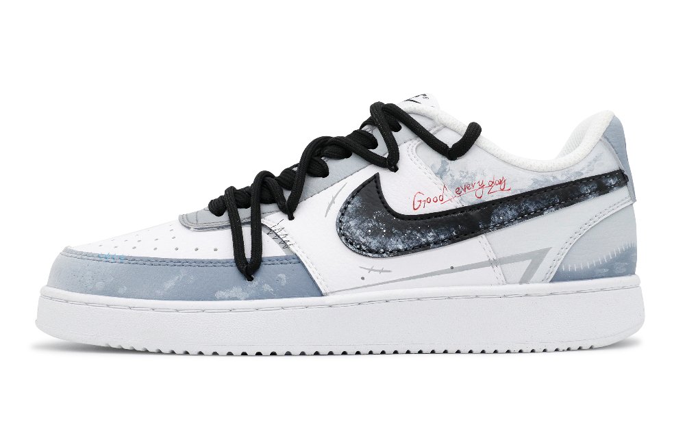 Nike Court Vision 1 Happy Xingji Anti-Slip Wear-Resistant Low-Top Skateboard Shoes Men's Light Gray