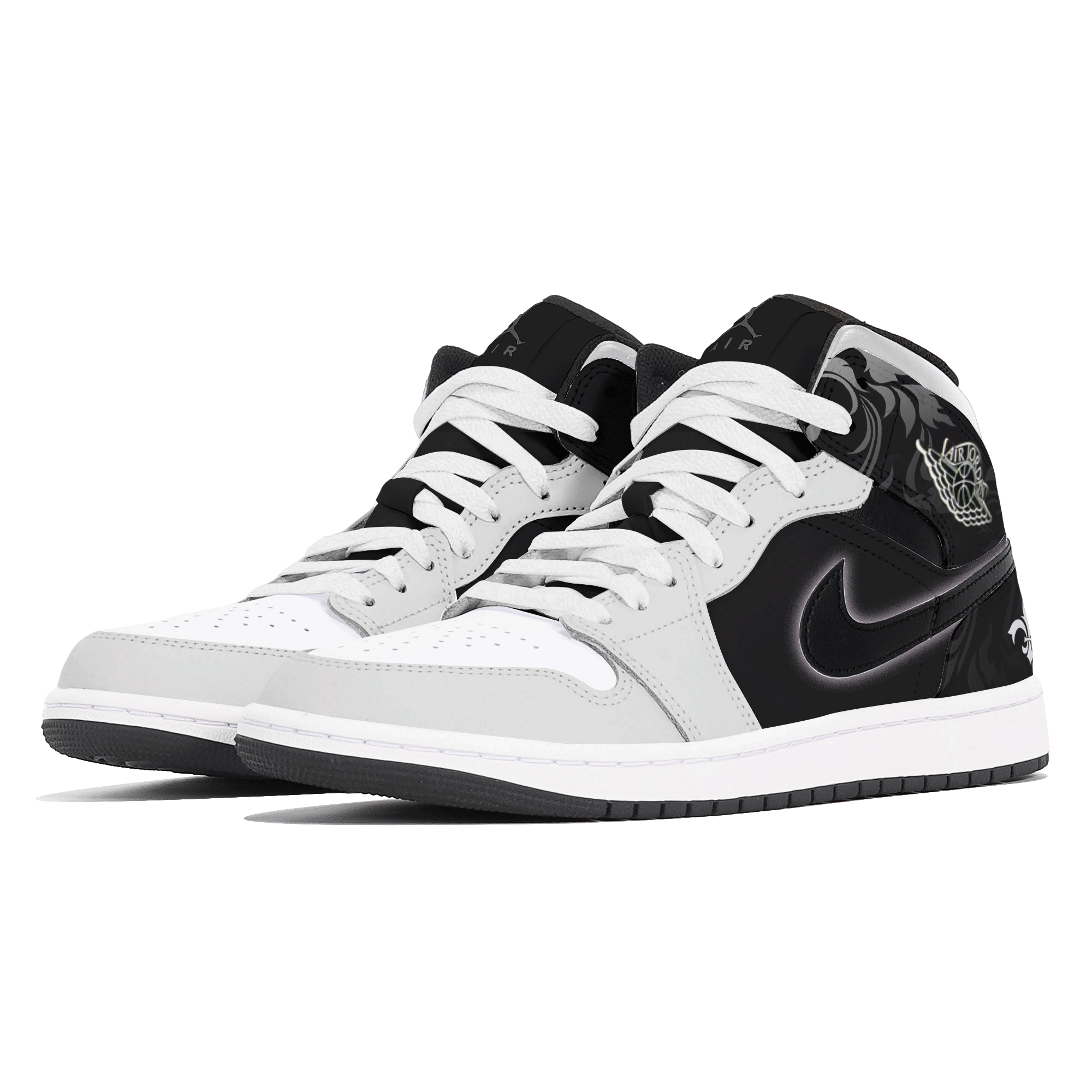 Jordan Air Jordan 1 Gripping Dust, Mysterious Ink Abrasion Resistant Mid Top Vintage Basketball Shoes Men's Black Gray купить в интернет-магазине Yoocart с быстрой доставкой по России.