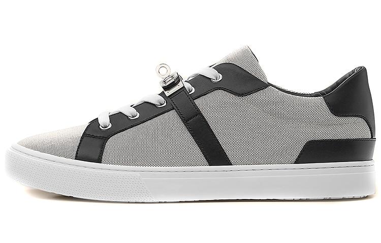 HERMES Day Low Top Stylish Skateboarding Shoes Men's Gray Black