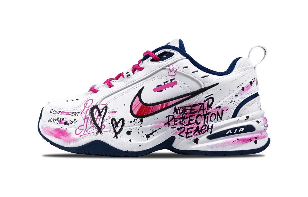 Nike Air Monarch 4 Heartbeat Anti-Slip Wear-Resistant Low-Top Chunky Sneakers Unisex Pink