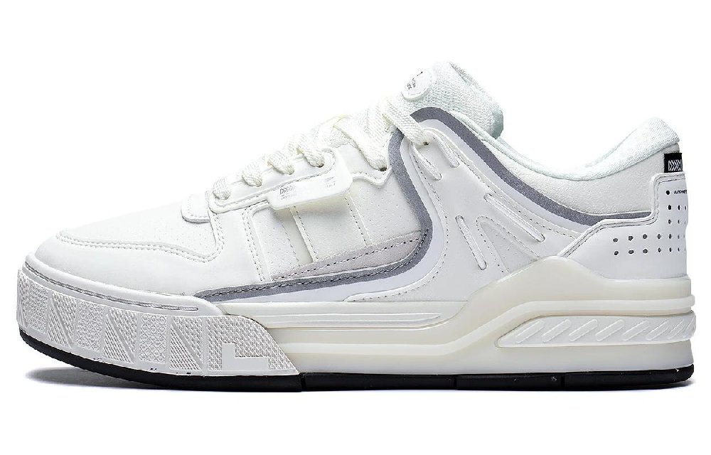 LiNing Dawn Light Morning Glow Warm Height Increasing Low-Top Skateboard Shoes Men's White Gray