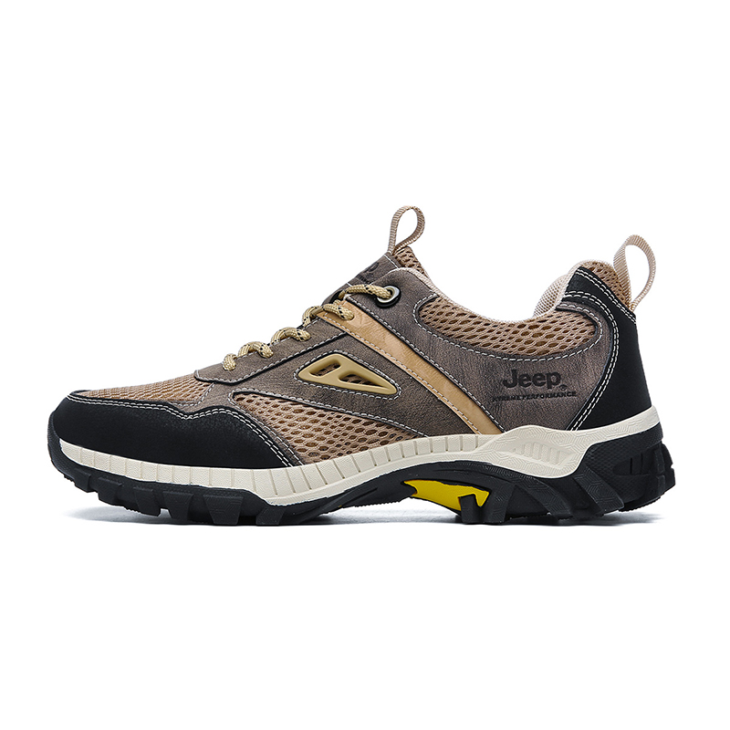 Jeep Cushioning Anti-Slip Wear-Resistant Breathable Lightweight Rebound Outdoor Hiking Trekking Shoes Men's Brown