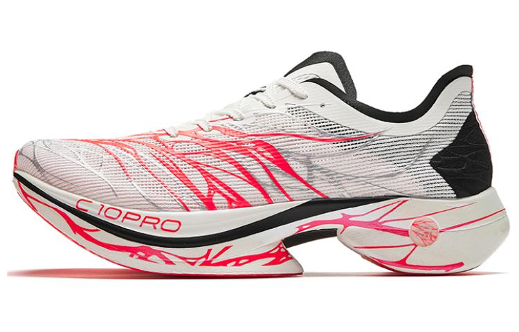 Anta C10 Pro Cushioned Slip-Resistant Low-Top Running Shoes Men's White Red