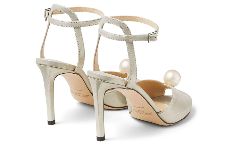 Jimmy Choo Sacora Slim Heel One Strap Sandals Women's Champagne