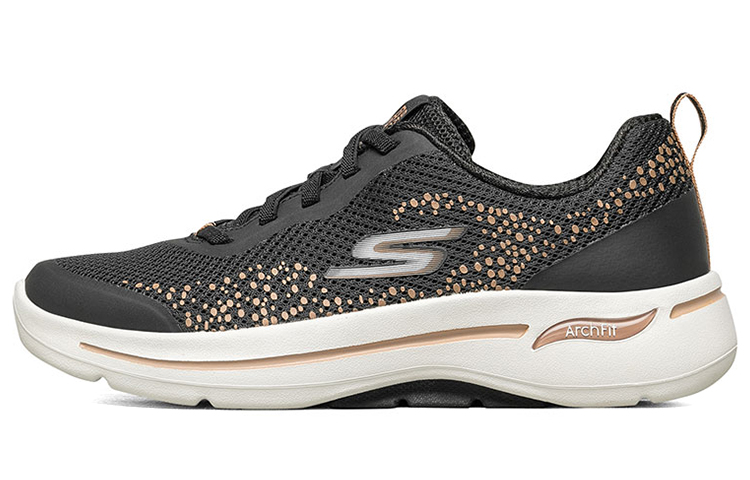 Skechers GO WALK Series Slip-On Shoes Women's Low-Top Black Gold