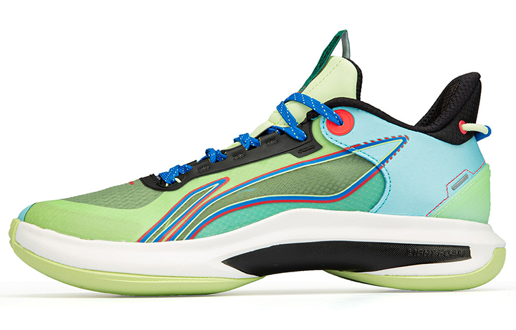 LiNing Low-Top Performance Basketball Shoes Men's Green Blue