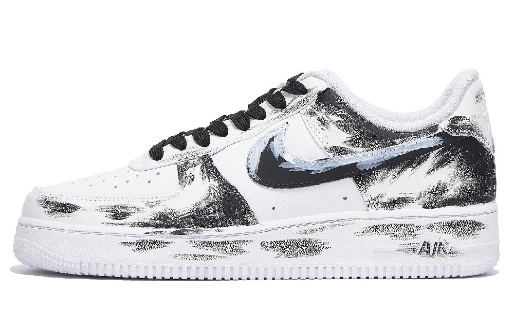 Nike Air Force 1 Anti-Slip Wear-Resistant Low-Top Skateboard Shoes Men's Black White