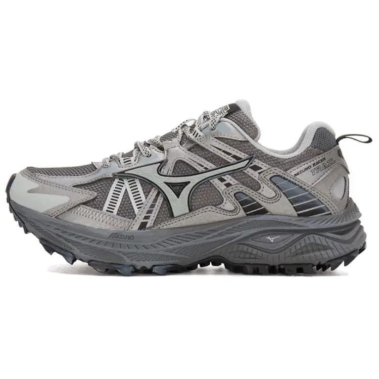 Mizuno Racer Trail Cushioning Abrasion Resistant Breathable Running Shoes Unisex Dark Gray