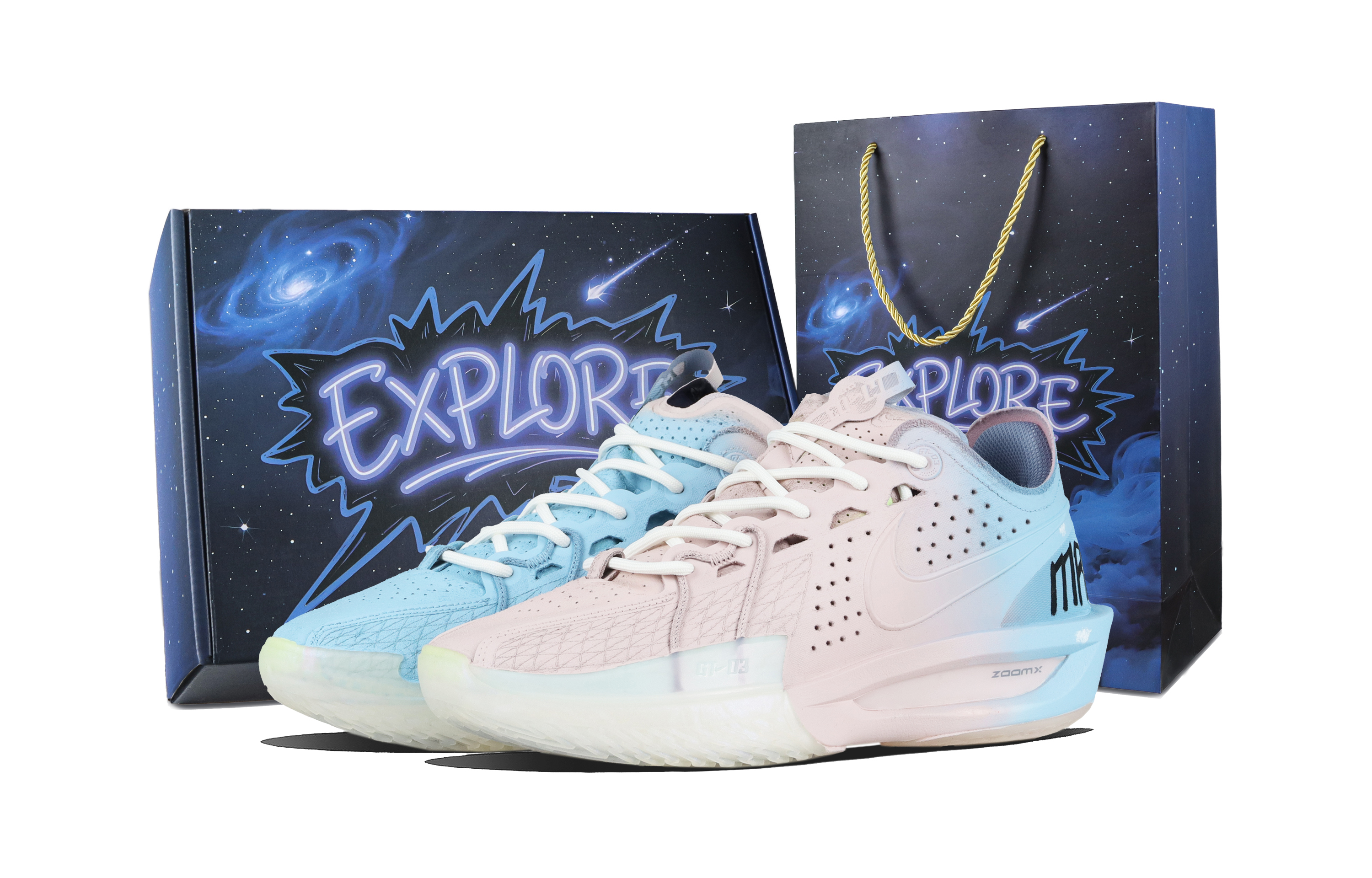 Nike Air Zoom G.T. Cut 3 Return Cushioning Low top Basketball Shoes Unisex Blue Pink