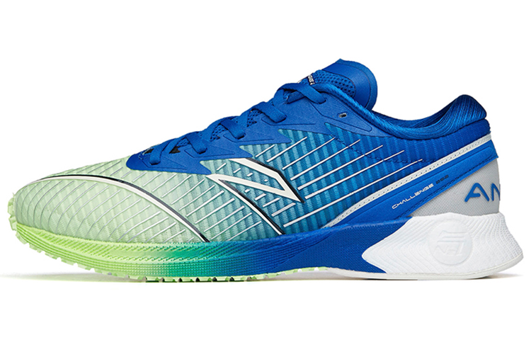 Anta Abrasion Resistant Low Top Running Shoes Men's Green Blue White