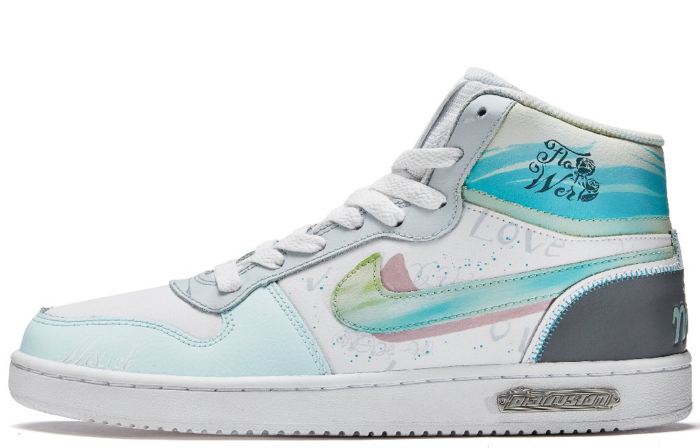 Nike EBERNON Skateboard Shoes Women's High-Top Green/White