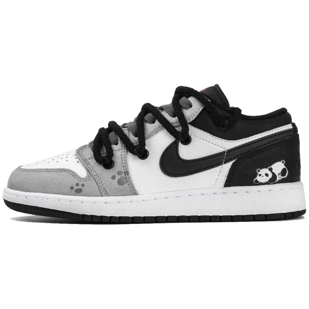 Jordan Air Jordan 1 Low Low-Top Vintage Basketball Shoes GS Gray White