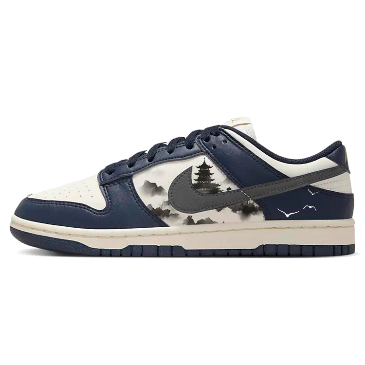 Nike Dunk Slip-Resistant Cushioning Wear-Resistant Low-Top Skateboard Shoes Unisex Blue White