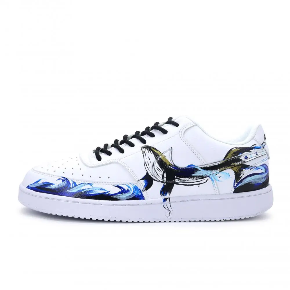 Nike Court Vision 1 Skateboard Shoes Men's Low top Blue/White/Black/Gold