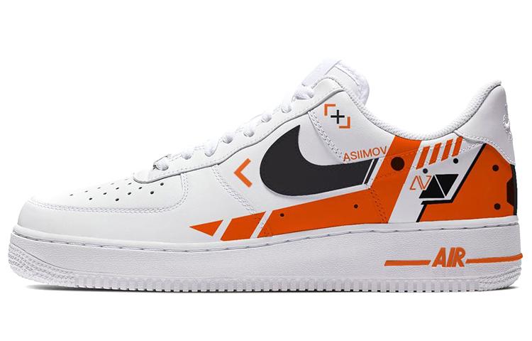 Nike Air Force 1 Anti Slip Wear Resistant Low Top Skateboard Shoes Men's Orange Black