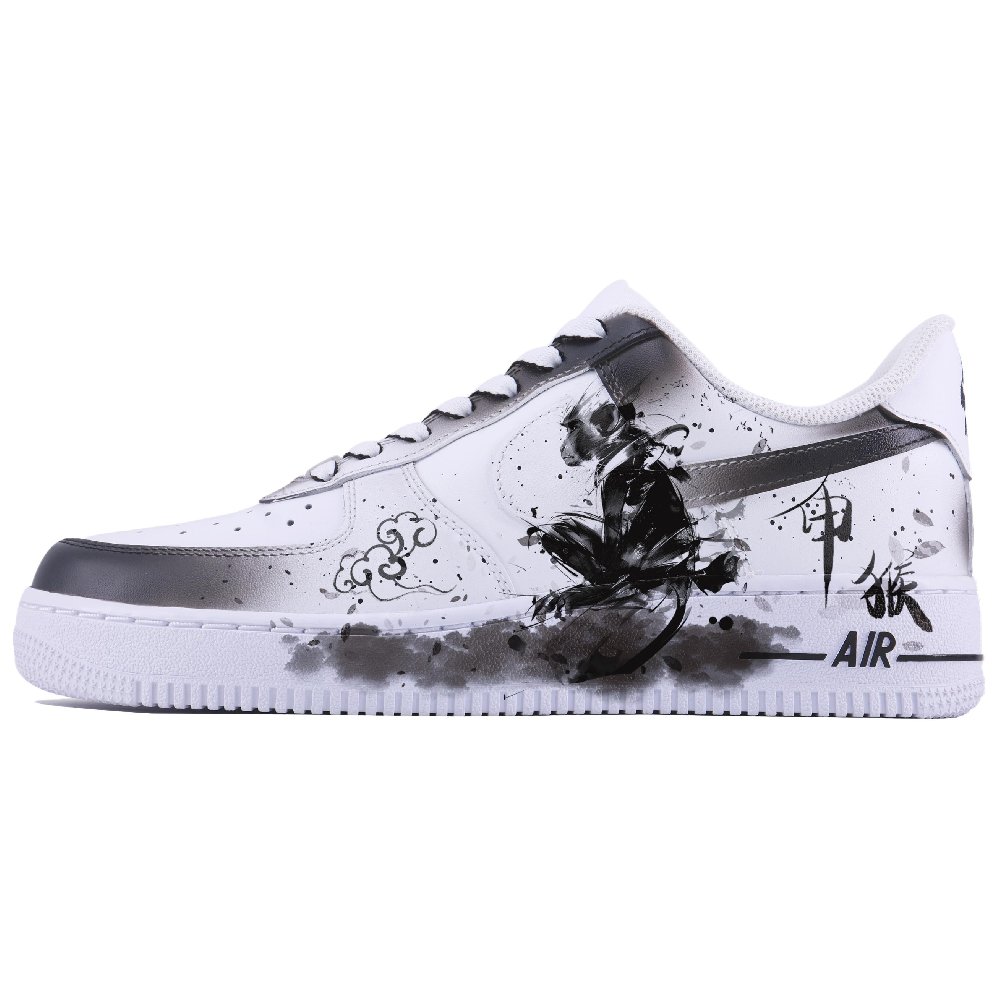 Nike Air Force 1 Auspicious Monkey SDS Abrasion Resistant Low Top Skateboard Shoes Men's White Black