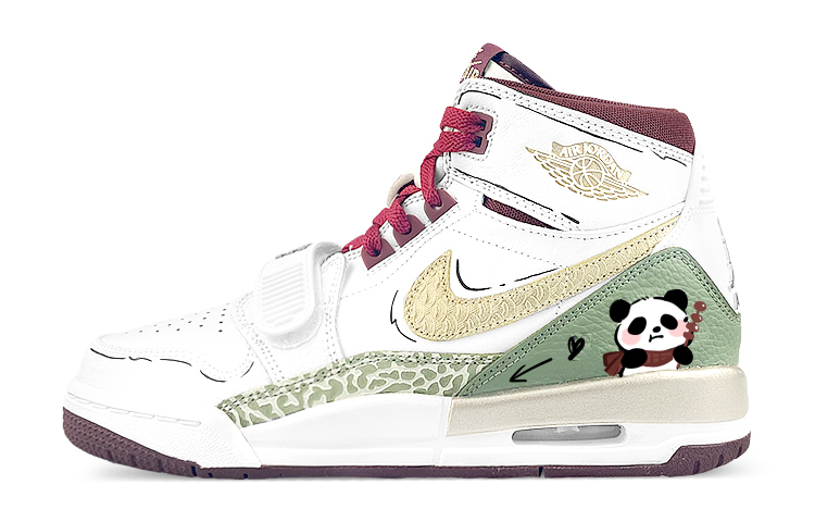 Jordan Legacy 312 High-Top Vintage Basketball Shoes GS White Green Red