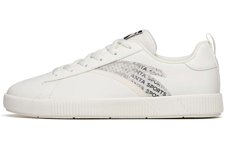 Anta Abrasion Resistant Low Top Skateboard Shoes Men's White