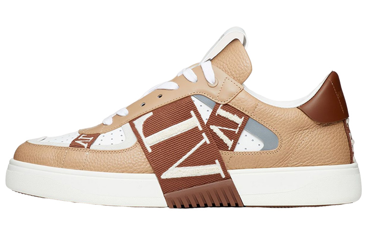 Valentino VL7N Low Top Stylish Skateboarding Shoes Men's Beige Brown