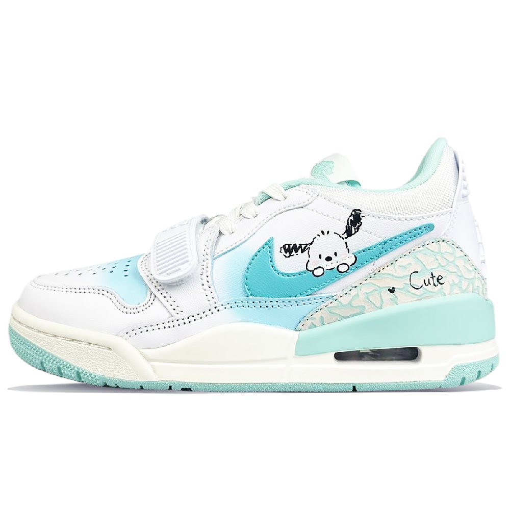 Jordan Legacy 312 Anti-Slip Wear-Resistant Low-Top Vintage Basketball Shoes Women's White Green