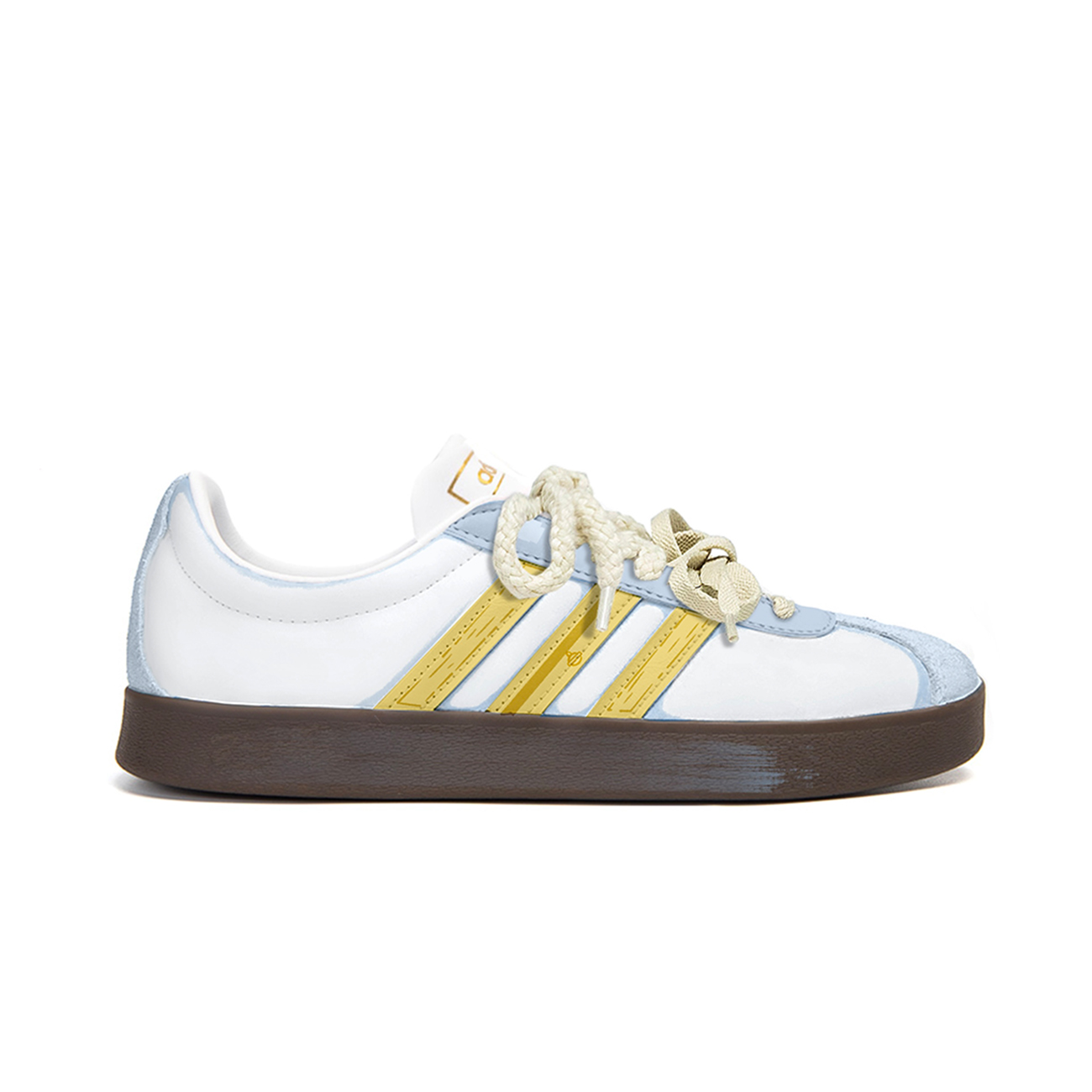 Adidas Neo VL Court 2.0 Dingdang Shock Absorbers Low Top Skateboard Shoes Unisex Blue Yellow купить в интернет-магазине Yoocart с быстрой доставкой по России.