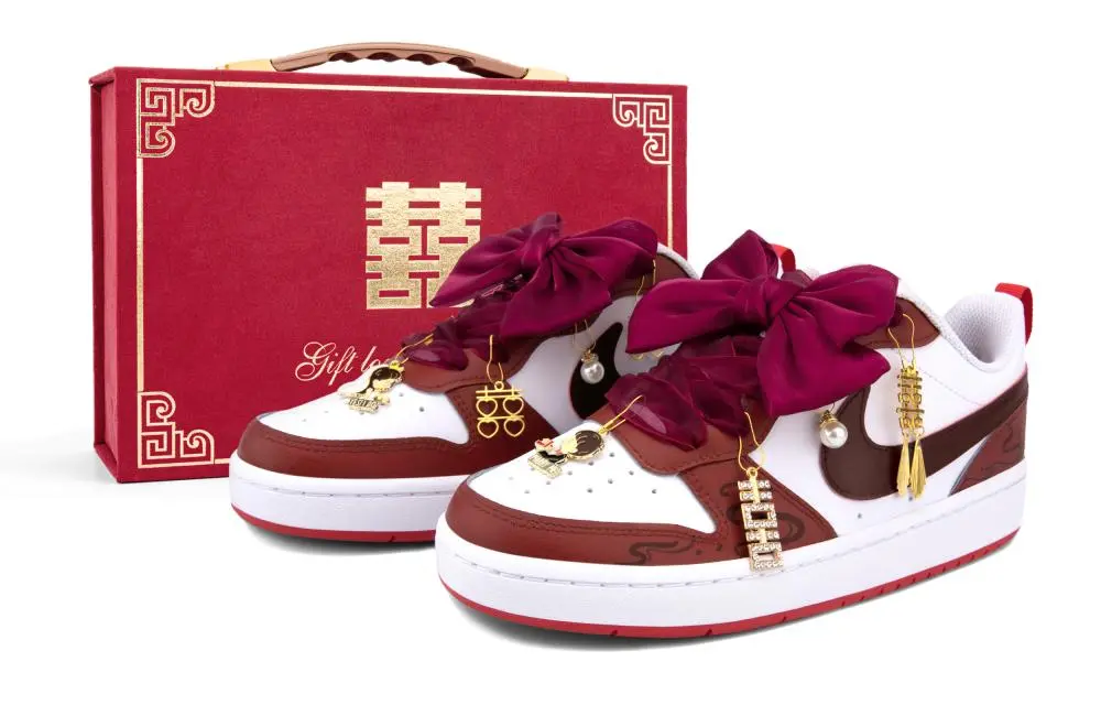 Nike Court Borough 2 Low top Skateboard Shoes Women's Red
